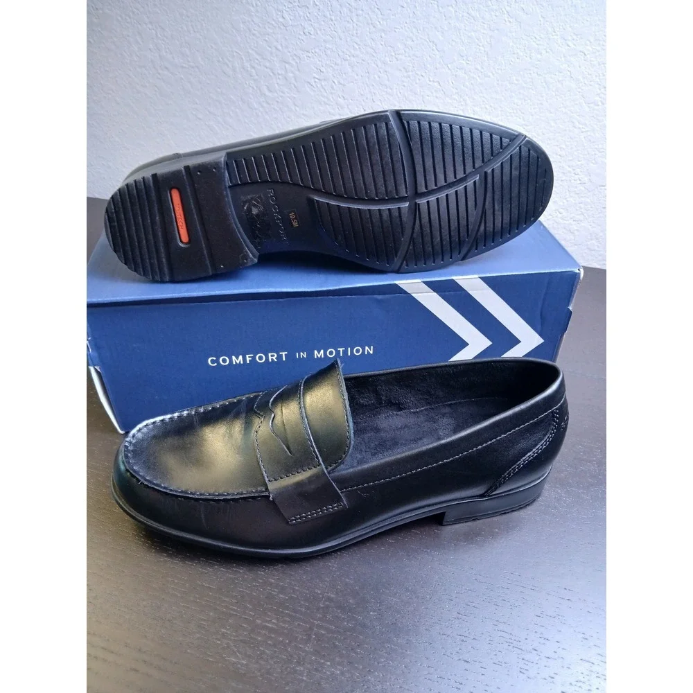 Rockport Mens Classic Loafer Penny Black Leather TruTECH M76443 Size 10.5 M